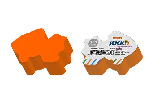 BLOCK ADHESIVO PEZ DE COLORES NARANJA NEON CUBO 200 HOJAS